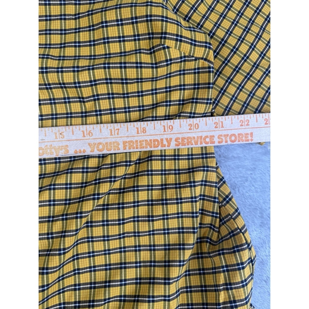 Levis Womens Plaid Dress XL Yellow Black Tiered Drop Waist Grunge Babydoll - Picture 6 of 7